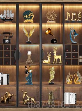 高档轻奢档软装客酒厅电视高柜柜玄关摆件乔迁新居现代家居装饰艺