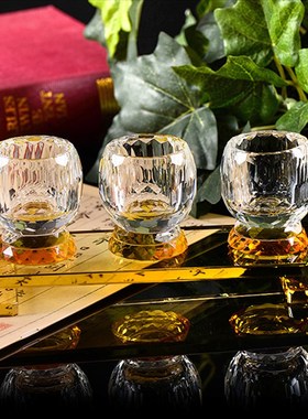 高档水晶净水杯净瓶圣水杯大悲咒杯供水杯摆件 佛具用品佛前财神