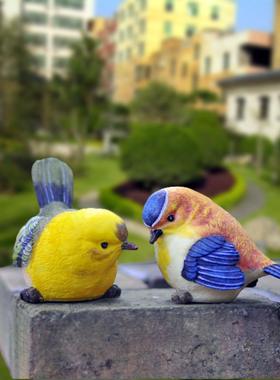 庭院花园阳台装饰家居客厅电视柜创意精致仿真小鸟树脂工艺品摆件