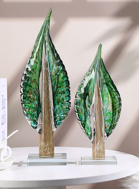 轻奢高档琉璃摆件桌面玄关酒柜客厅高级感小众玻璃摆设装饰艺术品