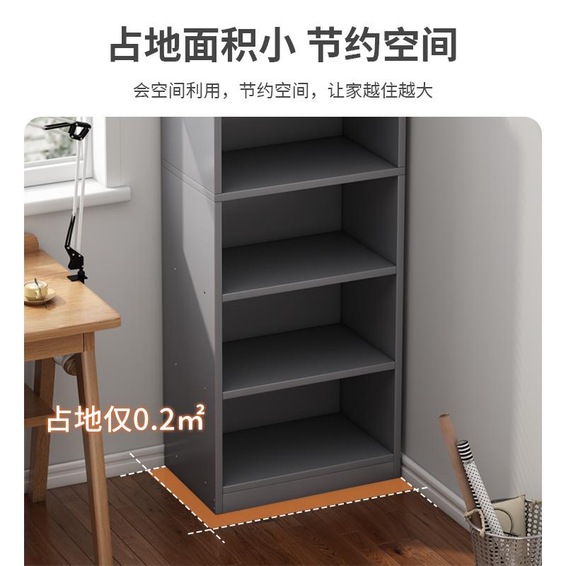 书架简易落地分层架子转角置物架卧室收纳层架展示架窄缝小型书柜 - 图1