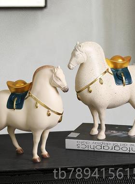高档马有摆件招财客厅轻酒钱柜奢高档办公室玄关装饰品乔迁上开业