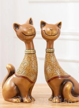 高档招财猫摆件代客厅品家居饰摆电视柜设新人结现婚礼物闺蜜实用