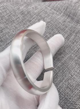 高档足银99纯手镯光面手银工银手镯泥闭鳅背款开口或口银镯9子定