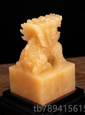 高档天然玉石麒官玉玺印麟章帅办公礼品中式客印厅玄关印办公桌摆