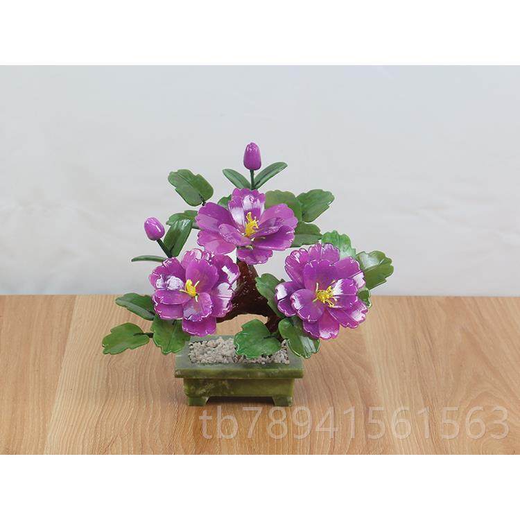 高档天然玉牡丹花盆玉景关摆件家居石家饰客厅电视柜玄新中式雕工,淘宝优惠券,粉丝福利购,淘宝优惠卷