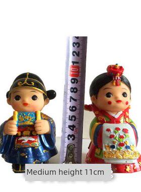 韩国民俗树脂人偶朝鲜族新郎新娘摆件情侣卡通人偶韩服娃娃装饰品