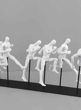 现代简约覆古奔跑人物雕塑摆件客厅书房酒店电视柜样板房家居饰品