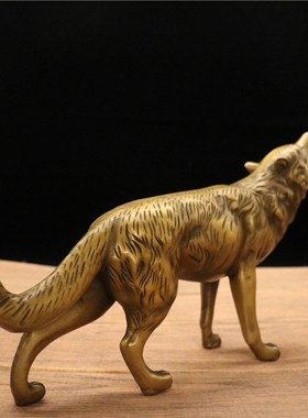 纯铜吉祥铜狼摆件十二生肖旺家天犬家居装饰工艺品摆设