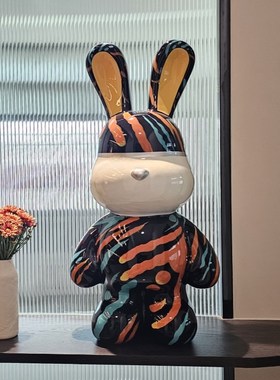网红兔子摆件客厅电视柜落地装饰品存钱罐高档家居乔迁新居礼品