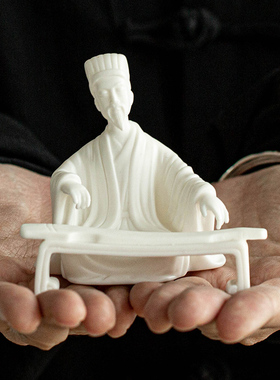 创意古代人物陶瓷诗圣李白摆件琴棋书画盆景客厅中式禅意家居饰品