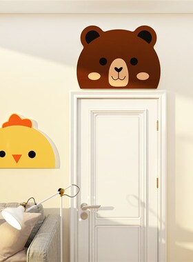 网红公仔儿童房间布置装饰用品门後上挂贴纸画公主卧室墙面遮丑