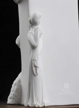 古典美女仕女 德化白瓷人物雕塑 春晓 家居办公工艺品摆件礼品