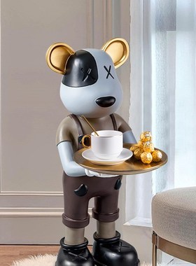 卡通暴力熊落地大摆件轻奢客厅电视柜沙发收纳装饰品乔迁新居礼物