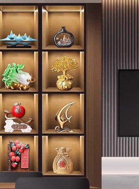 客厅酒柜电视柜摆件高端大气上档次高级感轻奢风装饰品工艺品套装