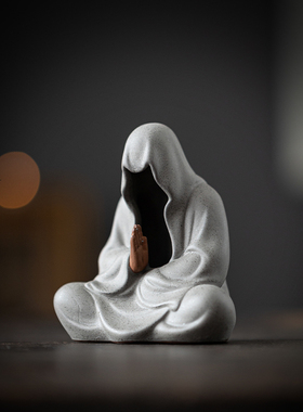 中式禅意陶瓷人物工艺礼品摆饰无相茶宠摆件茶室茶桌面装饰品造景