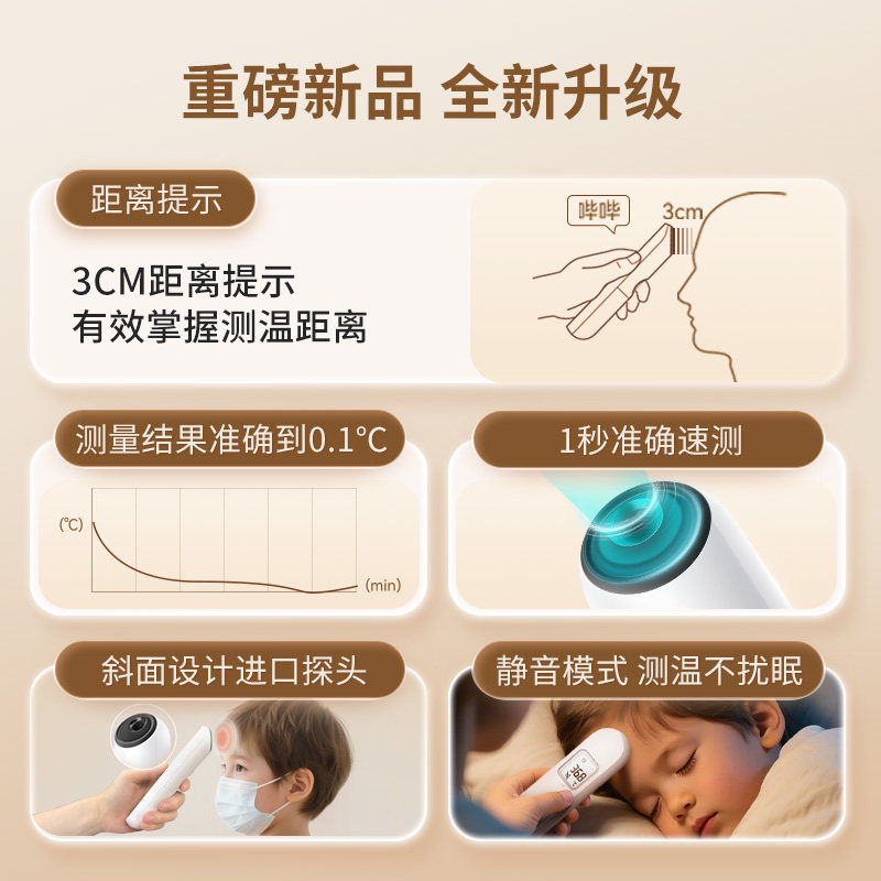 欧姆龙电子体温计额温枪家用儿童婴儿专用红外线测人体温MC-F300,淘宝优惠券,粉丝福利购,淘宝优惠卷