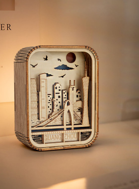 创意礼物居家装饰桌面摆件旅游纪念礼品卧室床头氛围小夜灯木雕灯