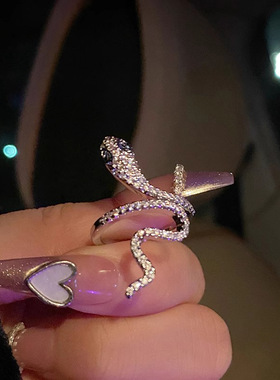 蛇形设计师戒指女小众设计感个性开口食指轻奢网红ins潮时尚指环