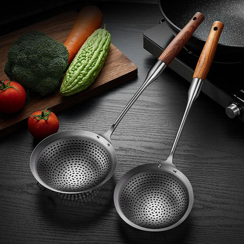 304不锈钢漏勺家用捞面捞饺子过滤网厨房油炸冲孔笊篱网筛 - 图1
