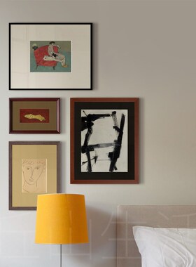 丘山生活小众抽象艺术画客厅玄关装饰画极简中古风挂画餐厅卧室