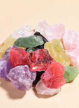 天然粉水晶原石无火香薰扩香石摆件马粉粉晶碎石标本芙蓉石桃花石