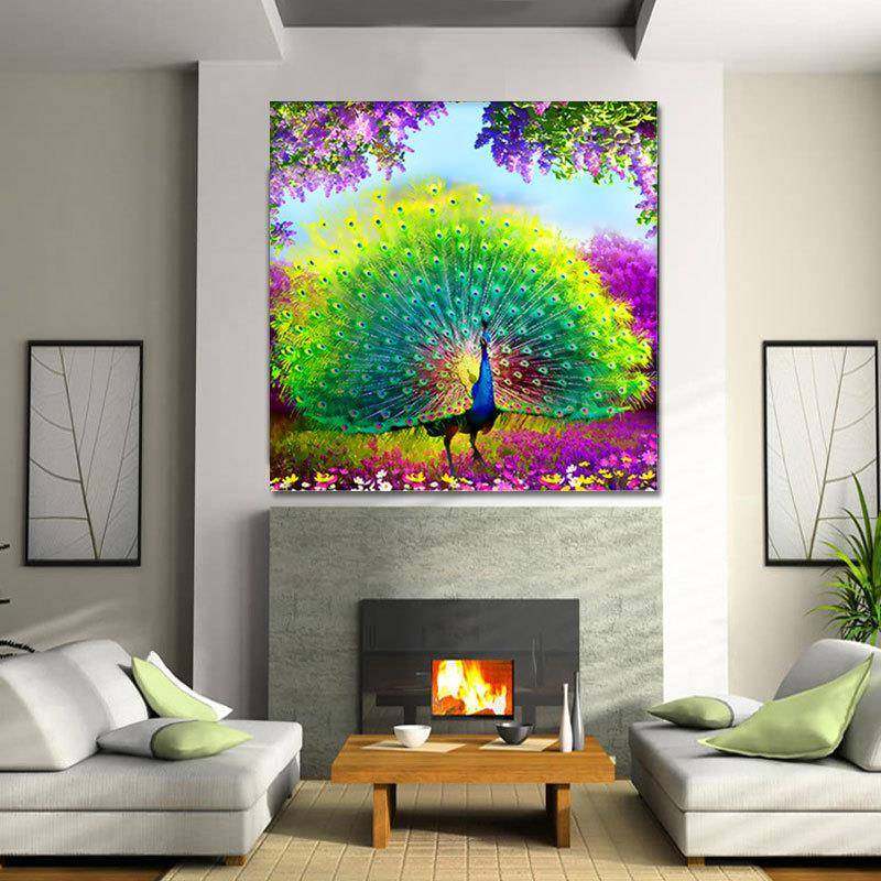 孔雀开屏新款钻石画卧室5d方圆钻全贴满钻石秀客厅大幅十字绣,淘宝优惠券,粉丝福利购,淘宝优惠卷