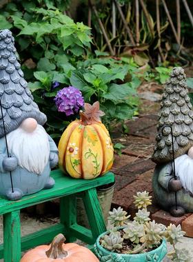 地精摆件人物小矮人花园庭院户外装饰 霍比特人背景 民宿拍照具道