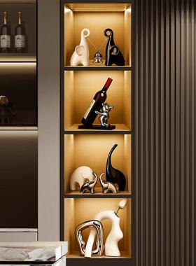 一家四口大象摆件轻奢高档家居客厅玄关电视柜酒柜高级感软装饰品