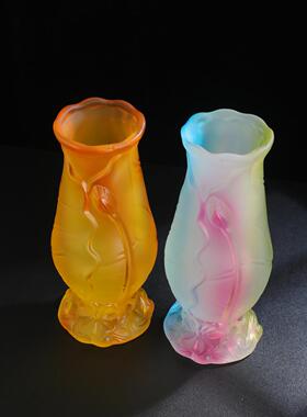 琉璃莲花瓶供佛插花瓶观音净水干花瓶水培养家用摆件佛堂供奉佛具