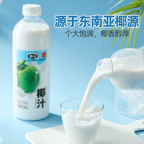 白小楠丨椰谷鲜椰汁新鲜椰肉生榨椰子汁大瓶椰奶果汁植物蛋白饮料 - 图1