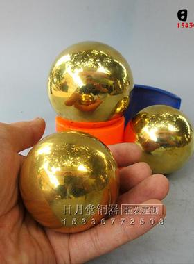 实心纯铜健身球大号铜圆球龙珠光面手球手盘铜核桃送父母老人礼品