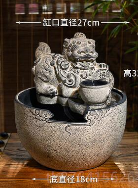 正品五福水临流生财门摆台件循环水景新中式办公室前茶室桌面开业