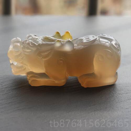 正品天然随原皮貅玛瑙玉件髓霸王貔手把件天然玉石精雕招财摆身把 - 图1