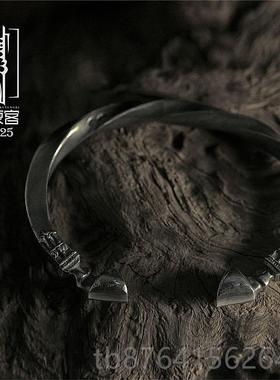 正品蒙古镯硬汉风古个性复纯银手镯款手环手链潮男民族风送男男战