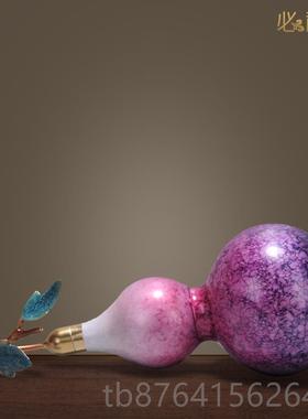 正品新中式芦纯黄铜葫心摆件紫气葫东来空开口全铜芦摆设客厅装饰