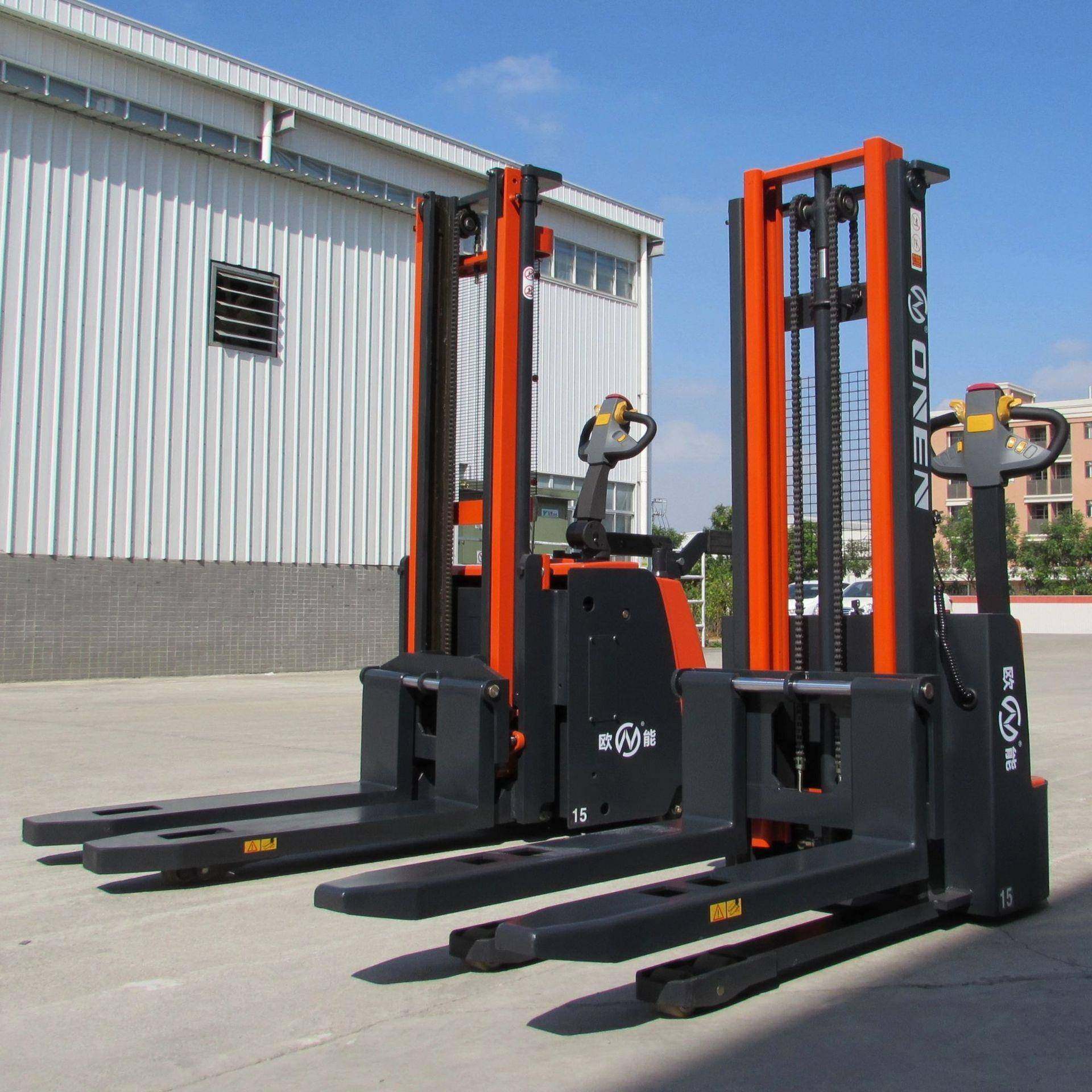 叉车1.5吨升高2.5米电动堆高车站驾式全电动叉车电动堆高 - 图0