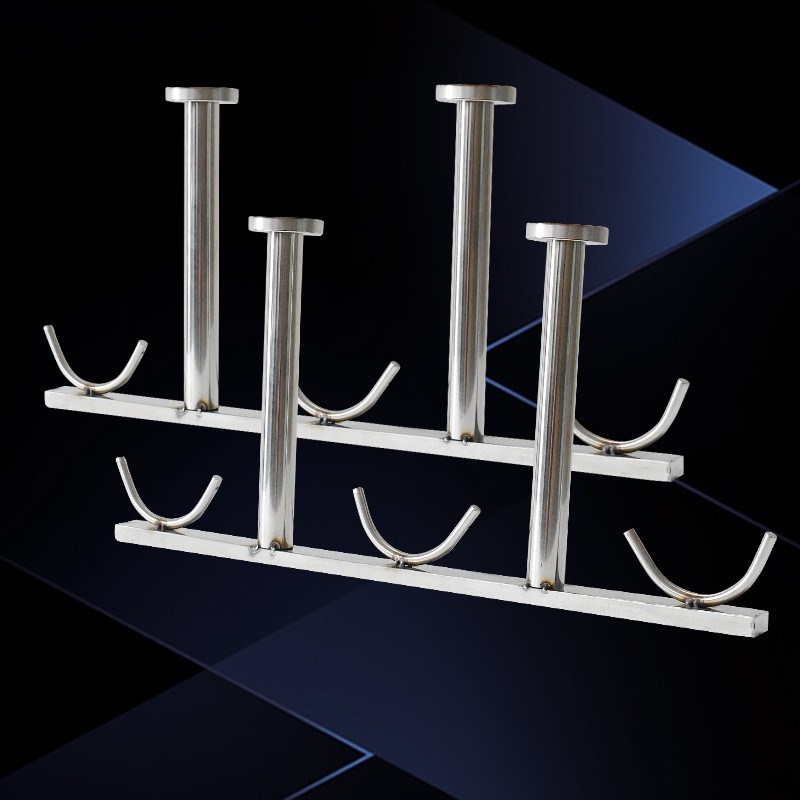 沛晴 阳台晾衣架固定式不锈钢管晒衣架顶装双杆支架吊通顶座 - 图1