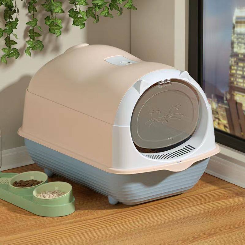 大号猫砂盆全封闭式防外溅防臭带盖子猫厕所透明猫便盆猫咪用品大,淘宝优惠券,粉丝福利购,淘宝优惠卷