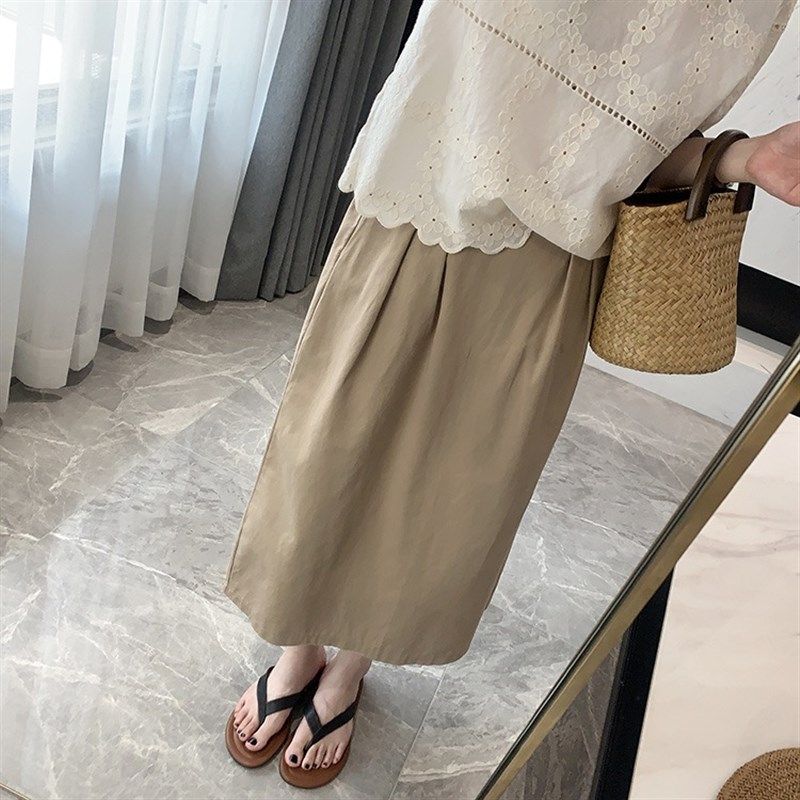 大碗plus定制大码女装纯棉工装半身裙夏宽松显瘦休闲中长开叉裙,淘宝优惠券,粉丝福利购,淘宝优惠卷