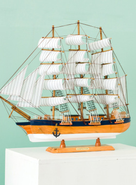 大型实木一帆风顺帆船摆件客厅电视柜酒柜开业老板办公室大堂摆设