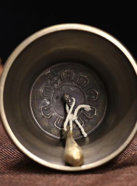 尼泊尔手工鎏金五股金刚铃杵大号纯铜碰钟摇铃修法铃藏传密宗法器