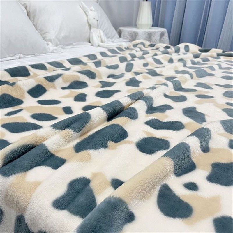 优选豹纹空调毯法兰绒加厚床单单件法莱绒毛毯珊瑚绒单人双人炕单 - 图3
