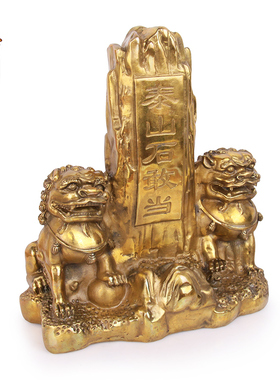 优选泰山石敢当摆件工艺品纯铜狮子家居客厅室内招财补缺角化解门