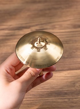 优选小铜记全黄铜风生水起摆件时来运转装饰品旋转风车八卦铜伞把