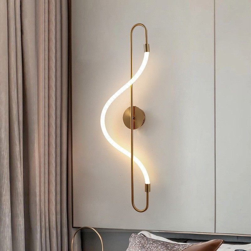 现代艺术曲线LED壁灯铁艺硅胶白金色 客厅卧室背景墙装饰壁灯,淘宝优惠券,粉丝福利购,淘宝优惠卷