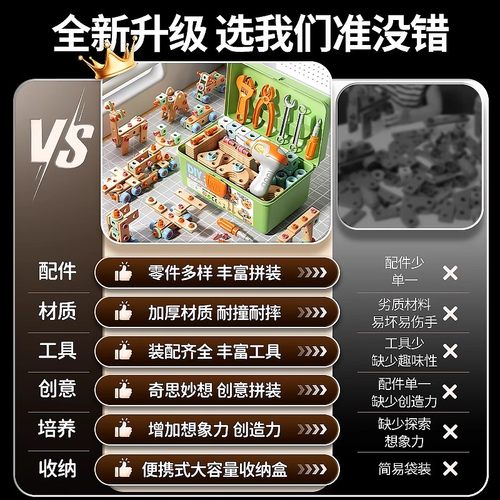 德国拧螺丝玩具儿童修理工具箱男孩益智动手螺丝钉电钻组装3到6岁 - 图0