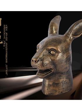 招财圆明园海晏堂全套仿铜像十二生肖12兽首龙头鼠牛虎工艺品摆件