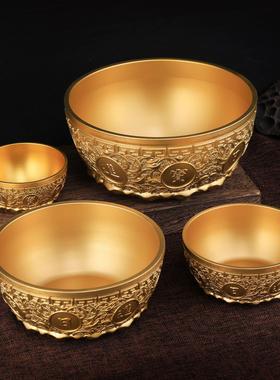 黄铜聚宝盆摆件实心铜聚宝盆家居装饰品五福聚宝盆盆摆设开业礼品