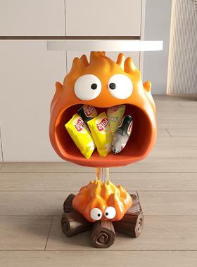 大型轻奢火焰电视柜沙发旁边客厅落地零食架装饰品搬家送礼物摆件